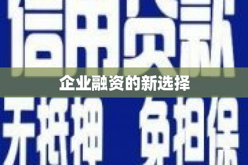 路南企业融资的新选择