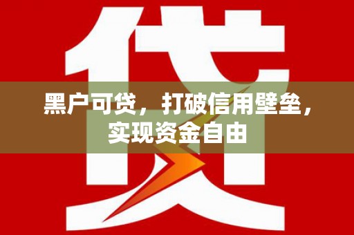 路南黑户可贷，打破信用壁垒，实现资金自由