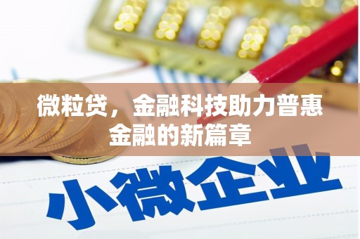 路南微粒贷，金融科技助力普惠金融的新篇章