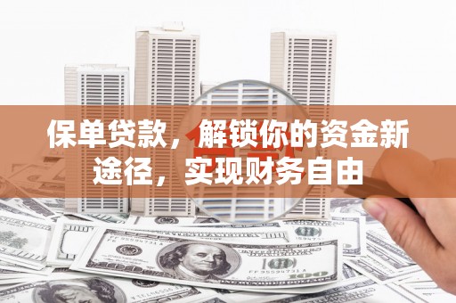 路南保单贷款，解锁你的资金新途径，实现财务自由