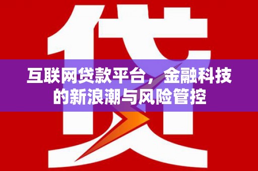路南互联网贷款平台，金融科技的新浪潮与风险管控