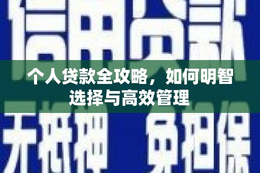 路南个人贷款全攻略，如何明智选择与高效管理