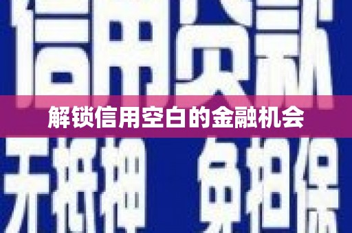 路南解锁信用空白的金融机会