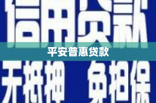 路南平安普惠贷款
